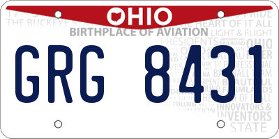 OH license plate GRG8431