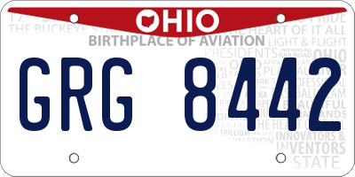 OH license plate GRG8442
