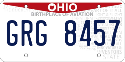 OH license plate GRG8457