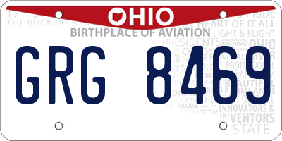 OH license plate GRG8469
