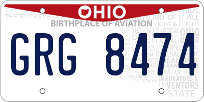 OH license plate GRG8474