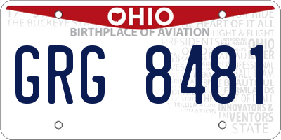 OH license plate GRG8481
