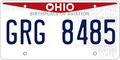 OH license plate GRG8485