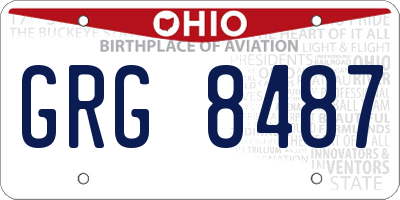 OH license plate GRG8487