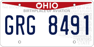 OH license plate GRG8491