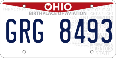 OH license plate GRG8493