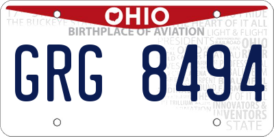 OH license plate GRG8494