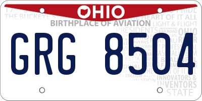 OH license plate GRG8504