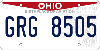 OH license plate GRG8505