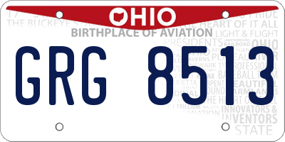 OH license plate GRG8513