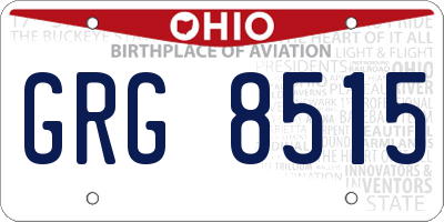 OH license plate GRG8515
