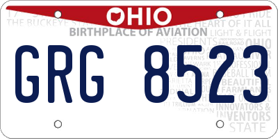 OH license plate GRG8523