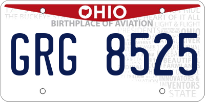 OH license plate GRG8525