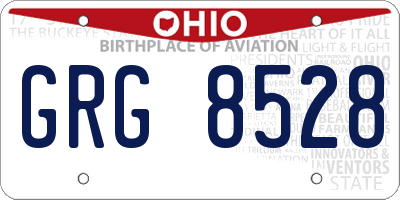 OH license plate GRG8528