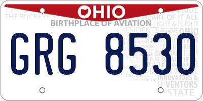OH license plate GRG8530