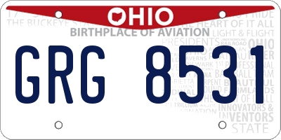 OH license plate GRG8531
