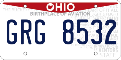 OH license plate GRG8532