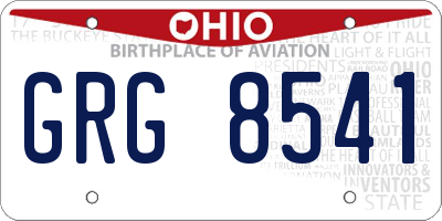 OH license plate GRG8541