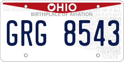 OH license plate GRG8543