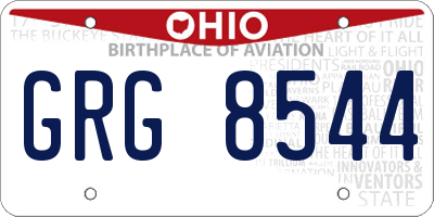 OH license plate GRG8544