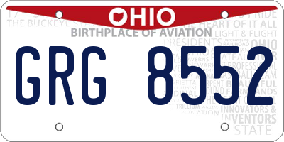 OH license plate GRG8552