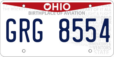 OH license plate GRG8554