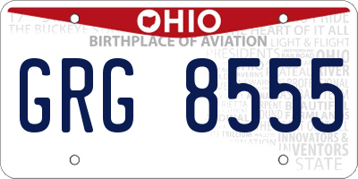 OH license plate GRG8555