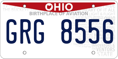 OH license plate GRG8556
