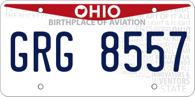 OH license plate GRG8557