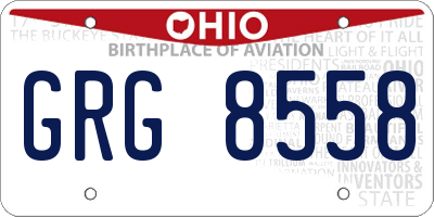 OH license plate GRG8558