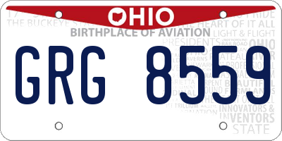 OH license plate GRG8559