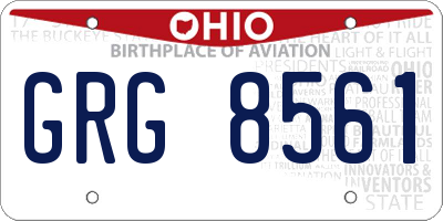 OH license plate GRG8561