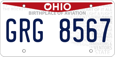OH license plate GRG8567