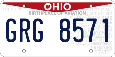OH license plate GRG8571