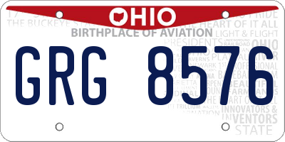 OH license plate GRG8576