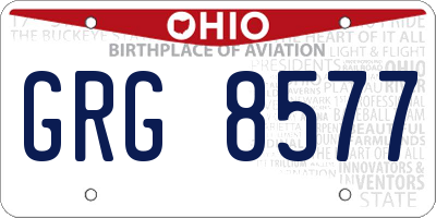 OH license plate GRG8577