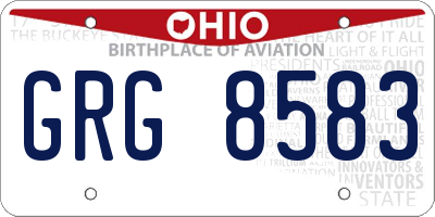 OH license plate GRG8583
