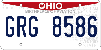 OH license plate GRG8586