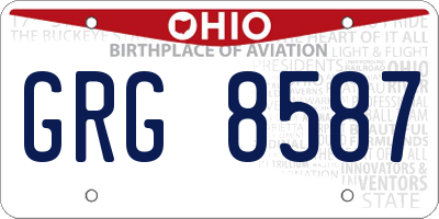 OH license plate GRG8587