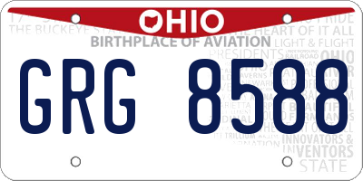 OH license plate GRG8588