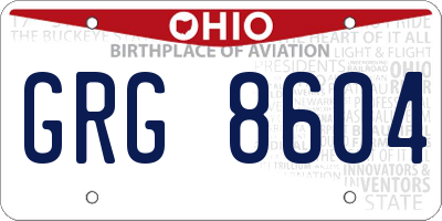 OH license plate GRG8604