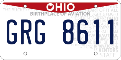 OH license plate GRG8611