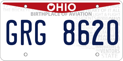 OH license plate GRG8620