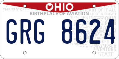 OH license plate GRG8624