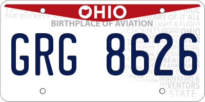 OH license plate GRG8626