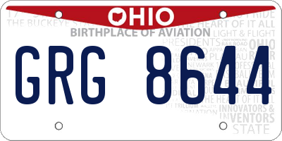 OH license plate GRG8644