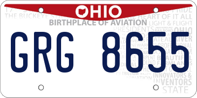 OH license plate GRG8655