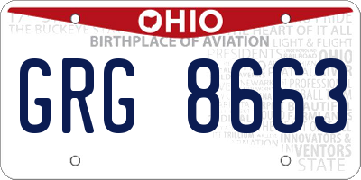 OH license plate GRG8663