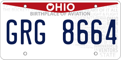 OH license plate GRG8664