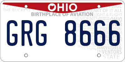 OH license plate GRG8666